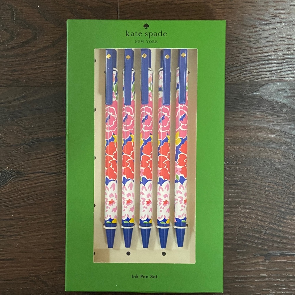 kate spade Sunset Blooms Click Pen Set - Blue and Pink